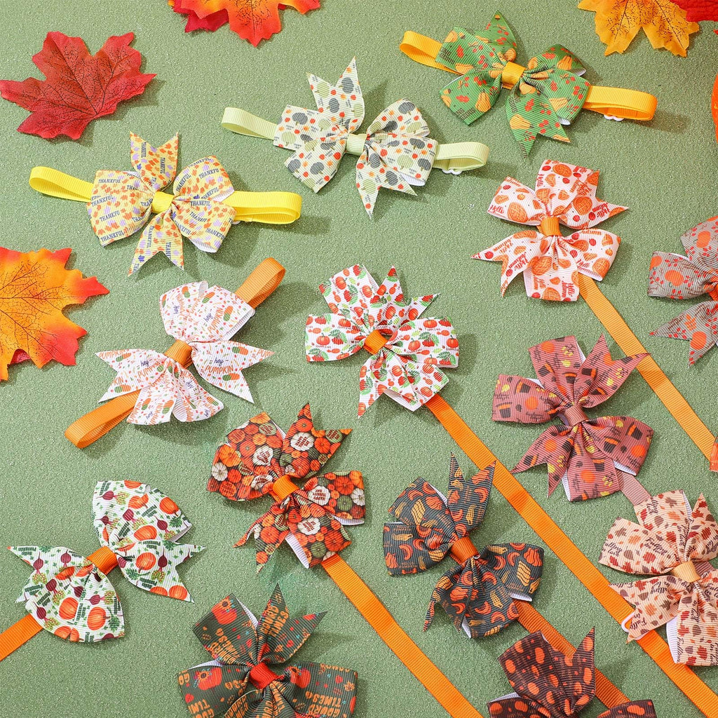 100 Pcs Fall Dog Bow Ties O444