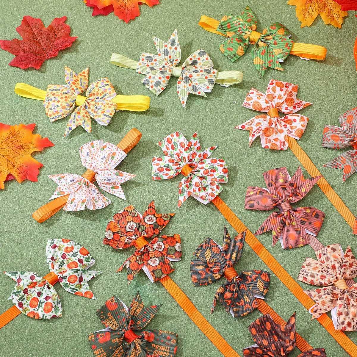 100 Pcs Fall Dog Bow Ties O444