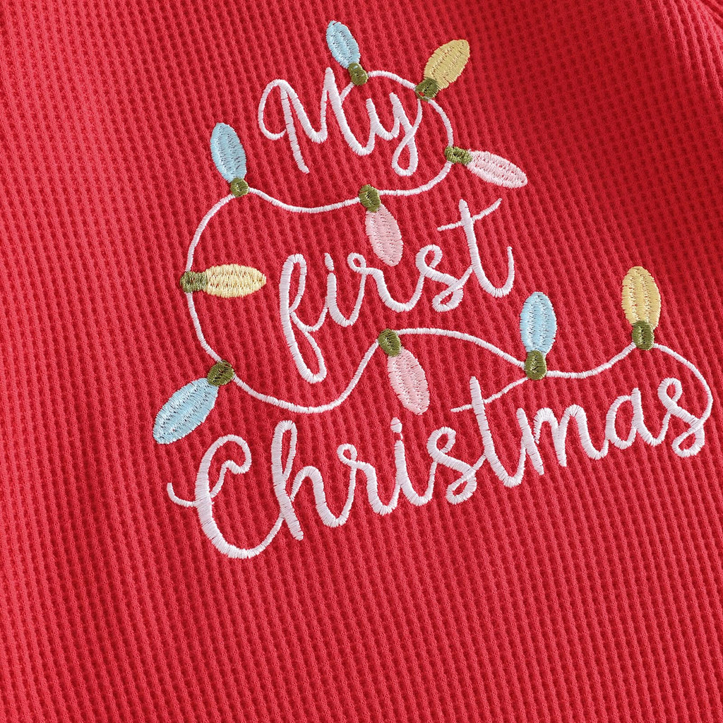 Baby Christmas Lights Romper + Santa Hat F968