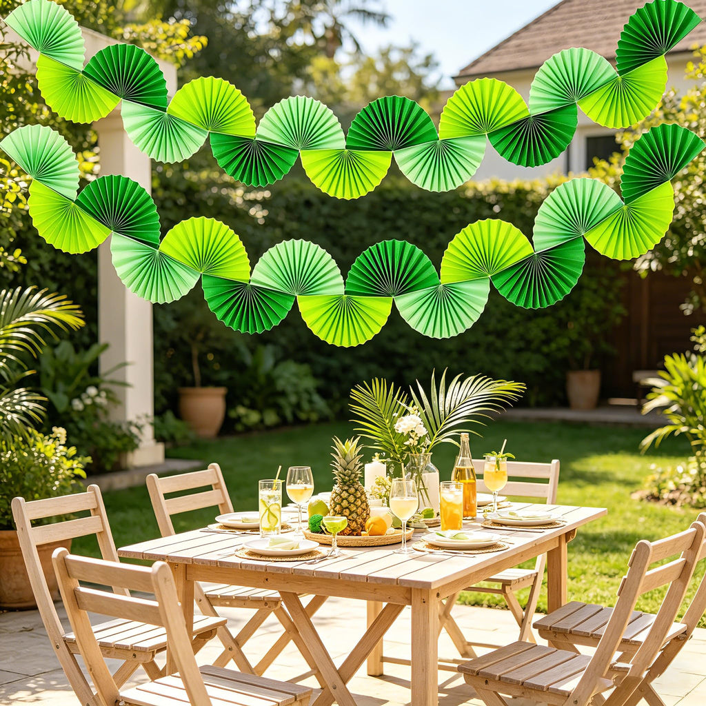 Green Paper Fan Garlands Y749