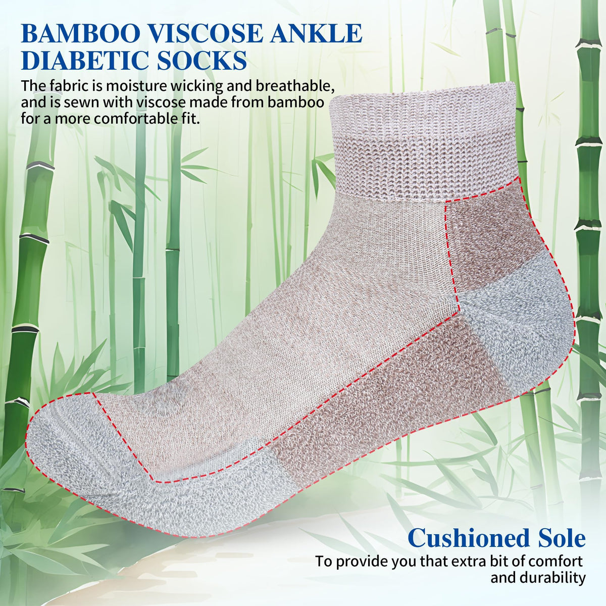 Diabetic Socks for Men, 12 Pairs Ankle & Low Cut Size 9-15 S600