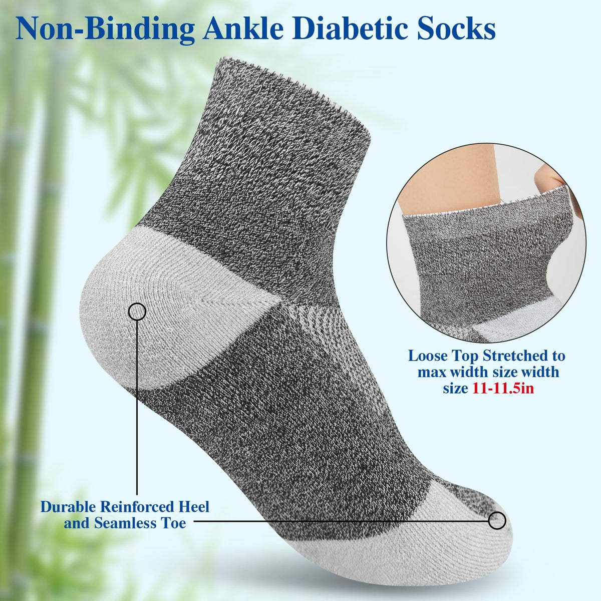 Diabetic Socks for Men, 12 Pairs Ankle & Low Cut Size 9-15 S600