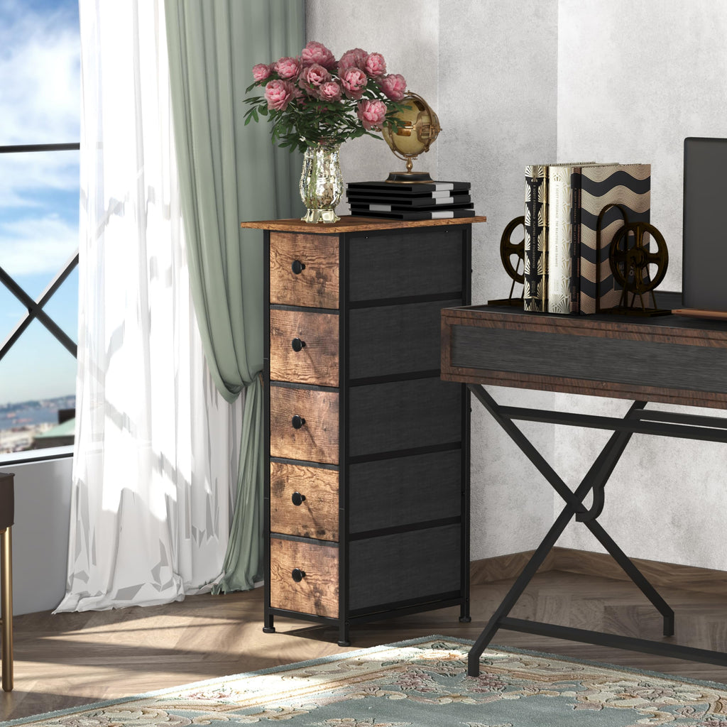 Narrow 5 Drawers Fabric Dresser F91583